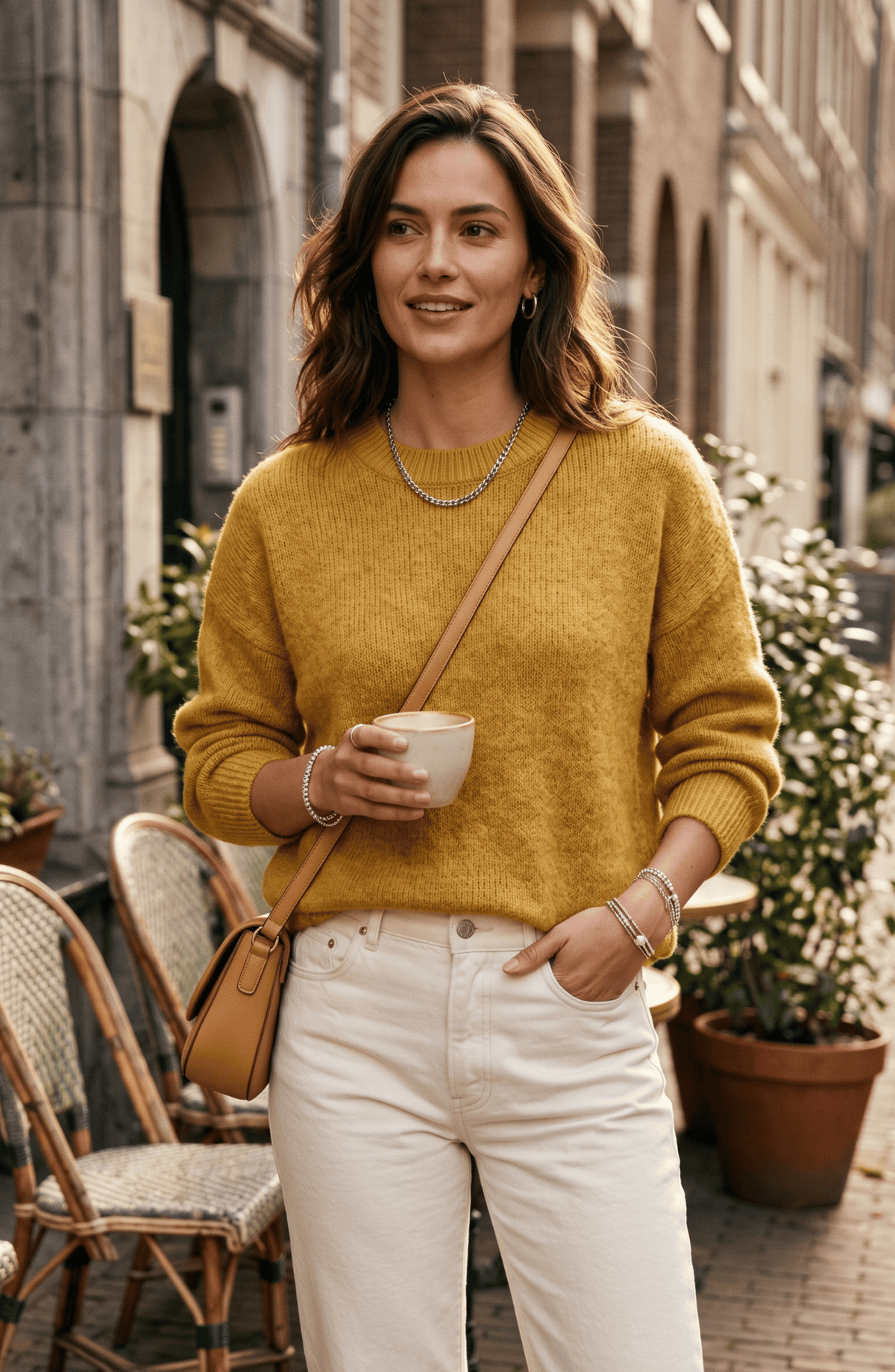 Cozy Soft Relaxed Fit Crewneck Knit Sweater - Women's Drop Shoulder Fall Pullover