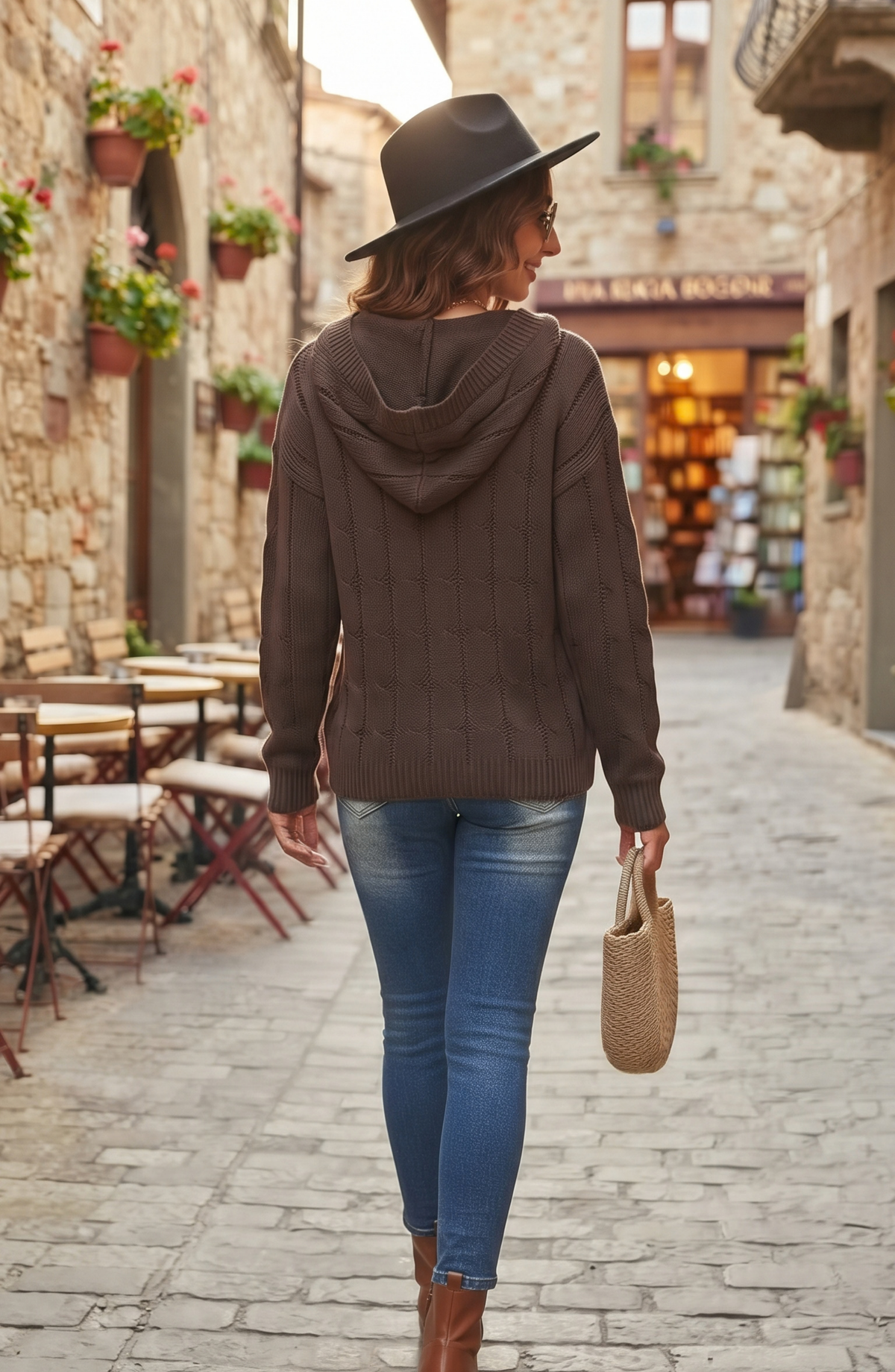 V-Neck Cable Knit Pullover Sweater - Women's Long Sleeve Pointelle Fall Top